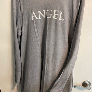 VS Gray Long Sleeve 'Angel' night shirt - open back